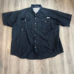 Columbia PFG Bahama Shirt Mens 4XT Black Omni Shade Fishing Vented Short Sleeve